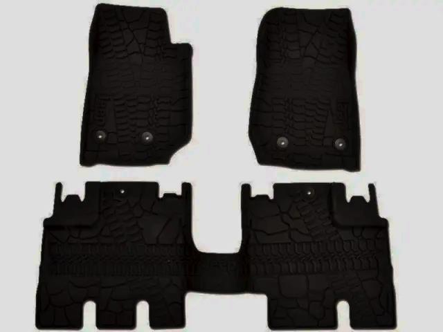 14-18 Wrangler 1st & 2nd Row All Weather Floor Mats w/ Logo 82213860