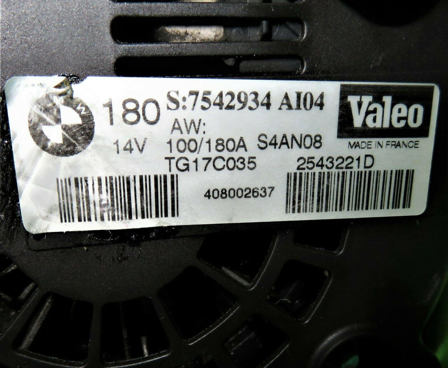 06-08 750I E60 E63 E65 E67 E68 Alternator 7542934AI04
