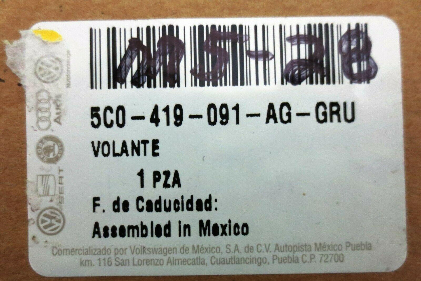 12-19 Beetle Convertible Leather Steering Wheel 5C0419091AGB1B