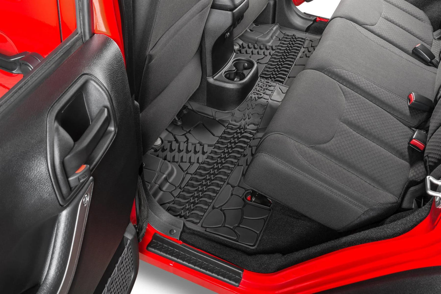 14-18 Wrangler 1st & 2nd Row All Weather Floor Mats w/ Logo 82213860