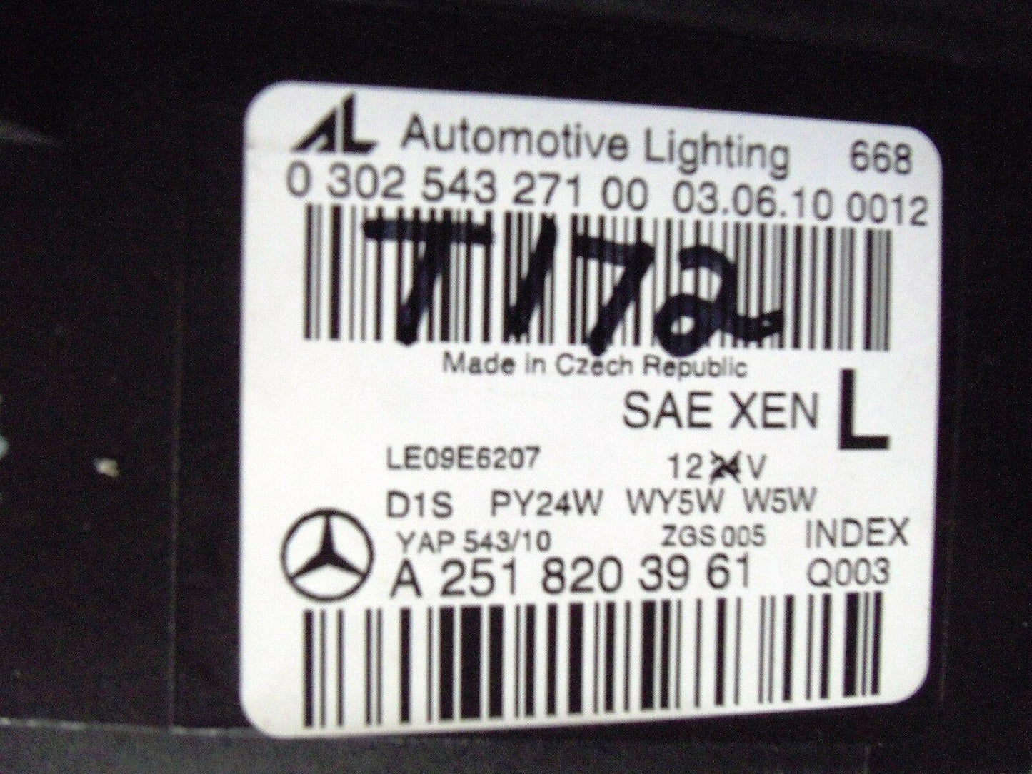 05-13 Mercedes R Class R350 Left Xenon Headlight 2518203961