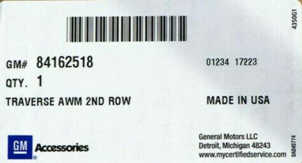 18-22 Traverse Second-Row Premium All-Weather Floor Mat 84162518