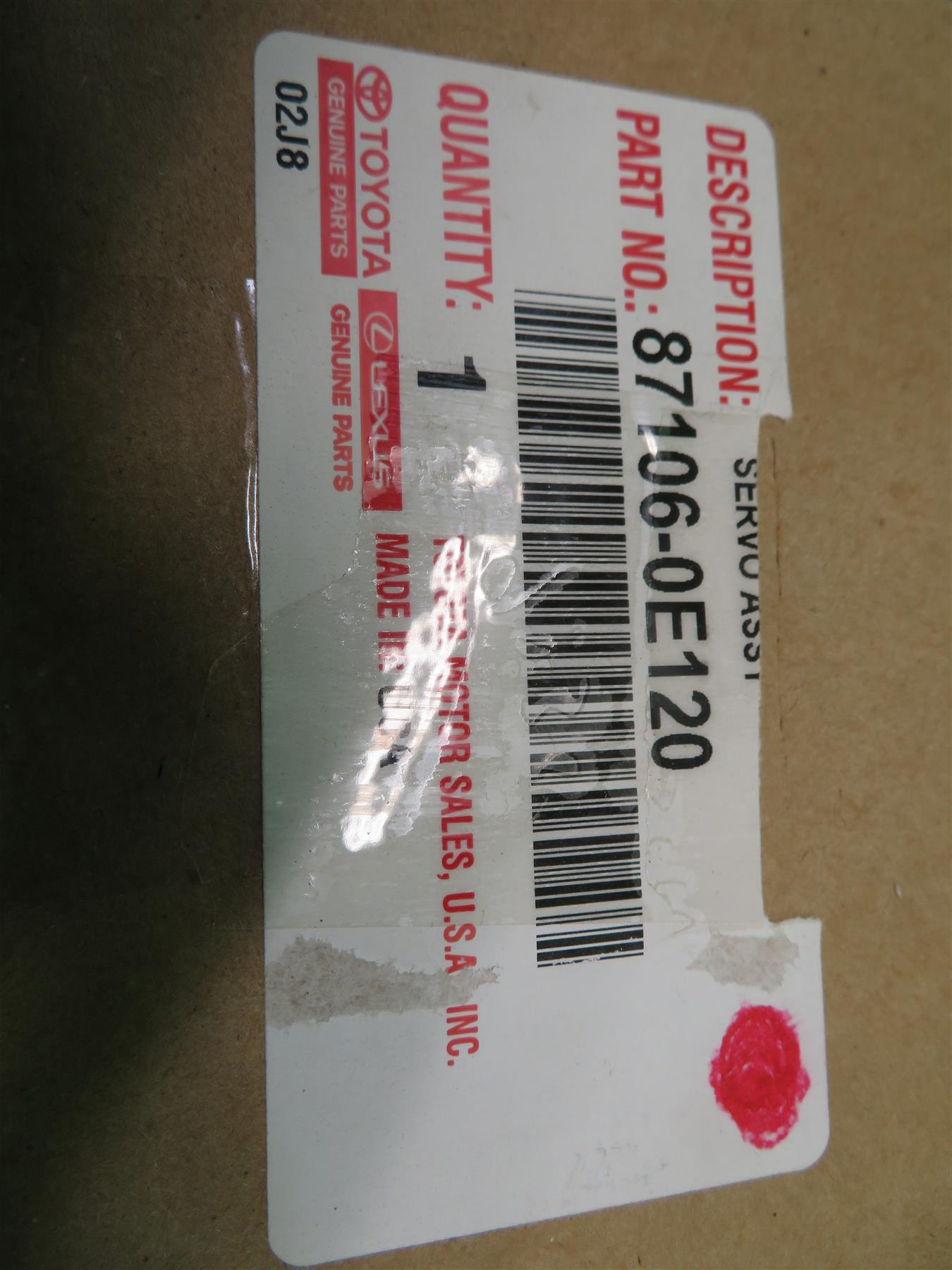 16-23 Lexus Toyota HVAC Servo Actuator 871060E120