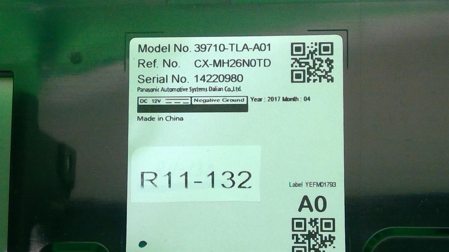 17-20 CR-V Radio Receiver Display Screen w/o Nav 39710LTAA01