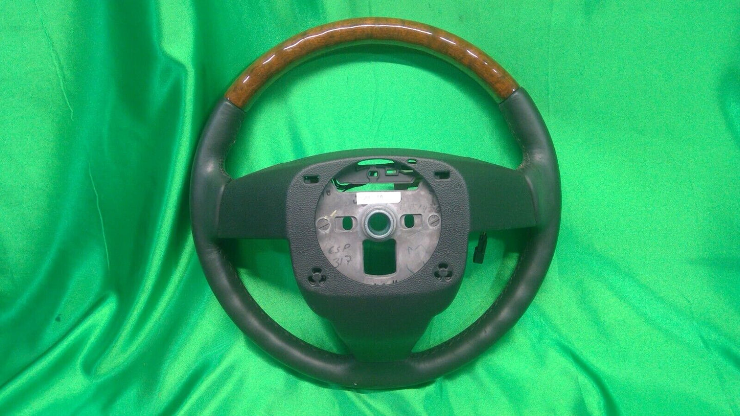 08-09 Cadillac SRX Steering Wheel Ebony Leather Wood Grain 25920629