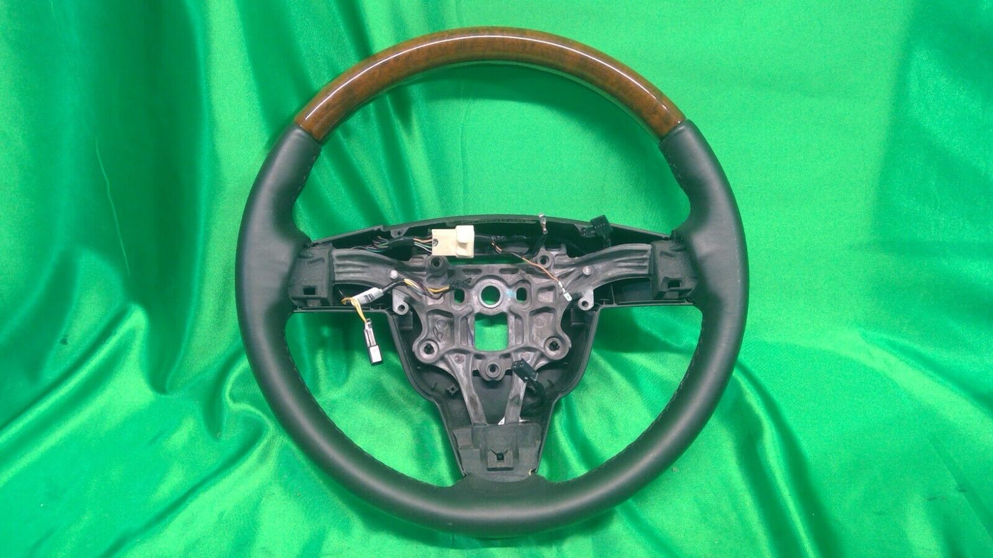 08-09 Cadillac SRX Steering Wheel Ebony Leather Wood Grain 25920629