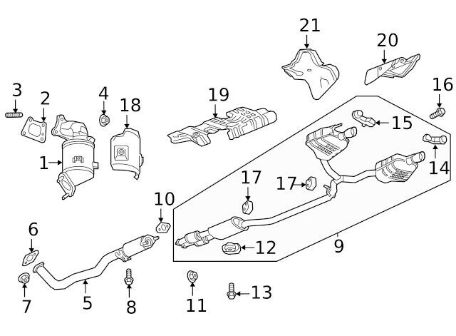 17-22 Acadia Blazer  XT5 XT6 Front Exhaust Pipe 84486633